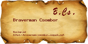 Braverman Csombor névjegykártya